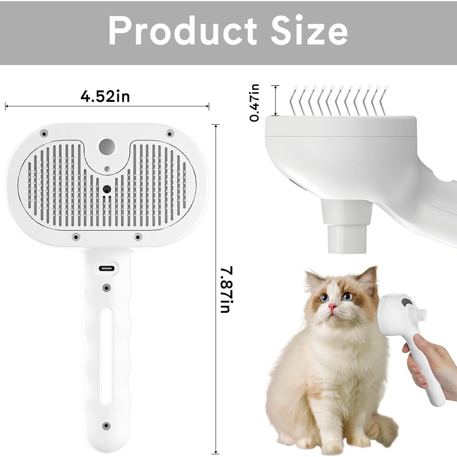 Cepillo de Vapor para Mascotas HESUSLA 2 en 1 Antiestático