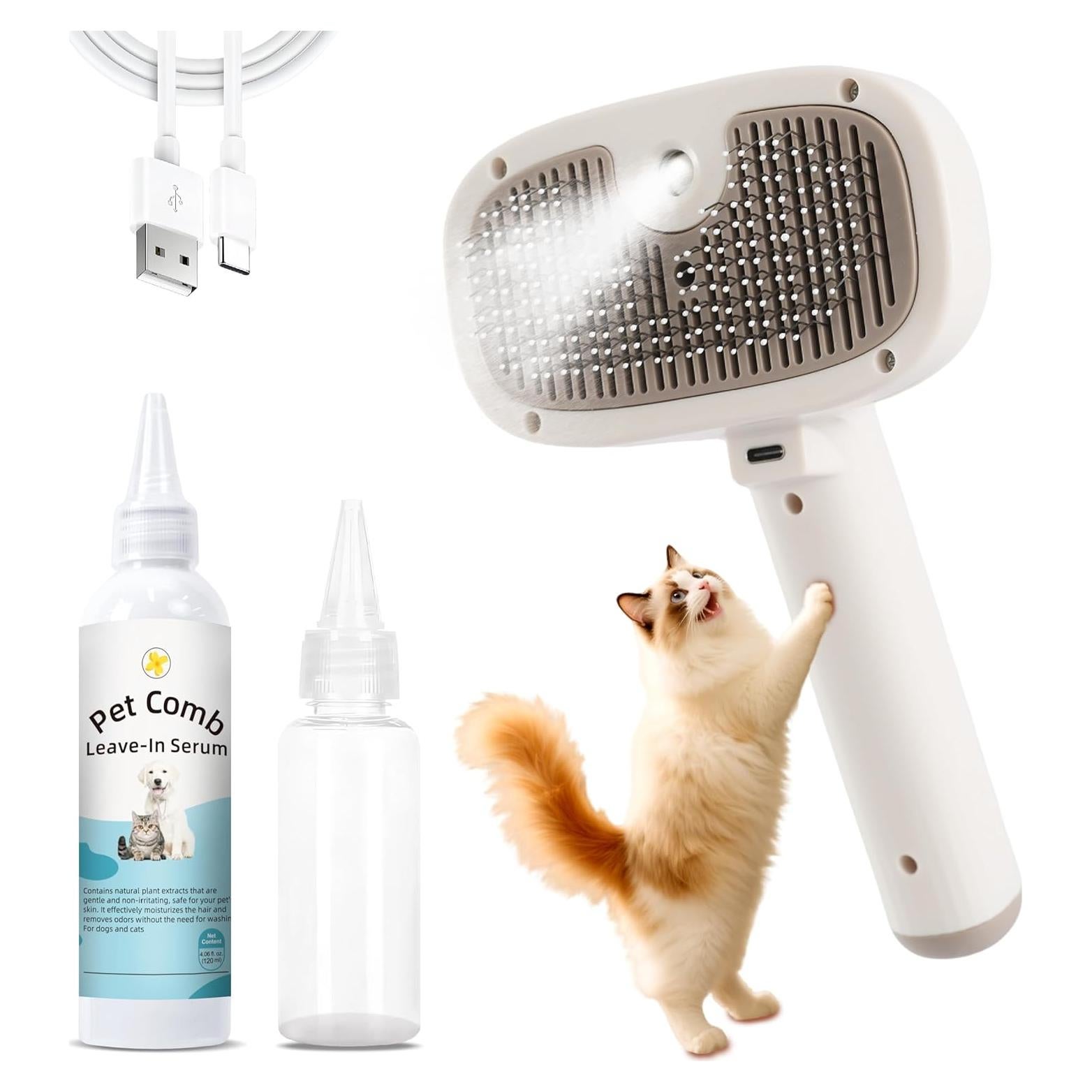 Cepillo de Vapor BKUSX para Mascotas 5 en 1 - Aseo y Remoción de Pelo