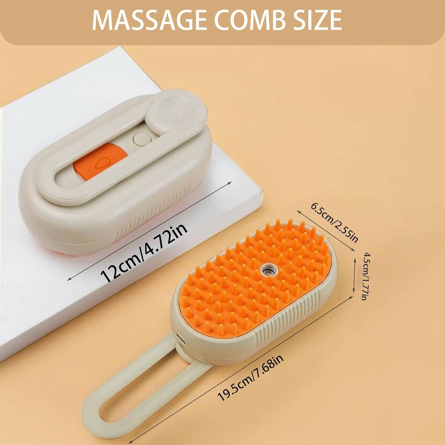 Cepillo de Vapor 4 en 1 para Gatos y Perros MS-0002 Beige