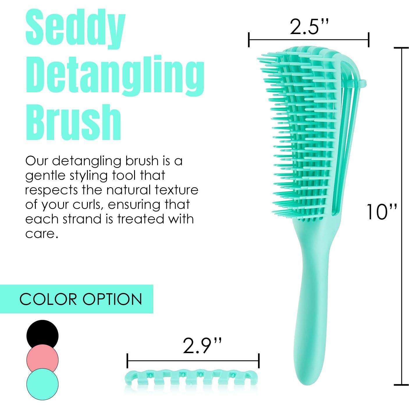 Cepillo Desenredante Seddy para Cabello Rizado Verde 24cm