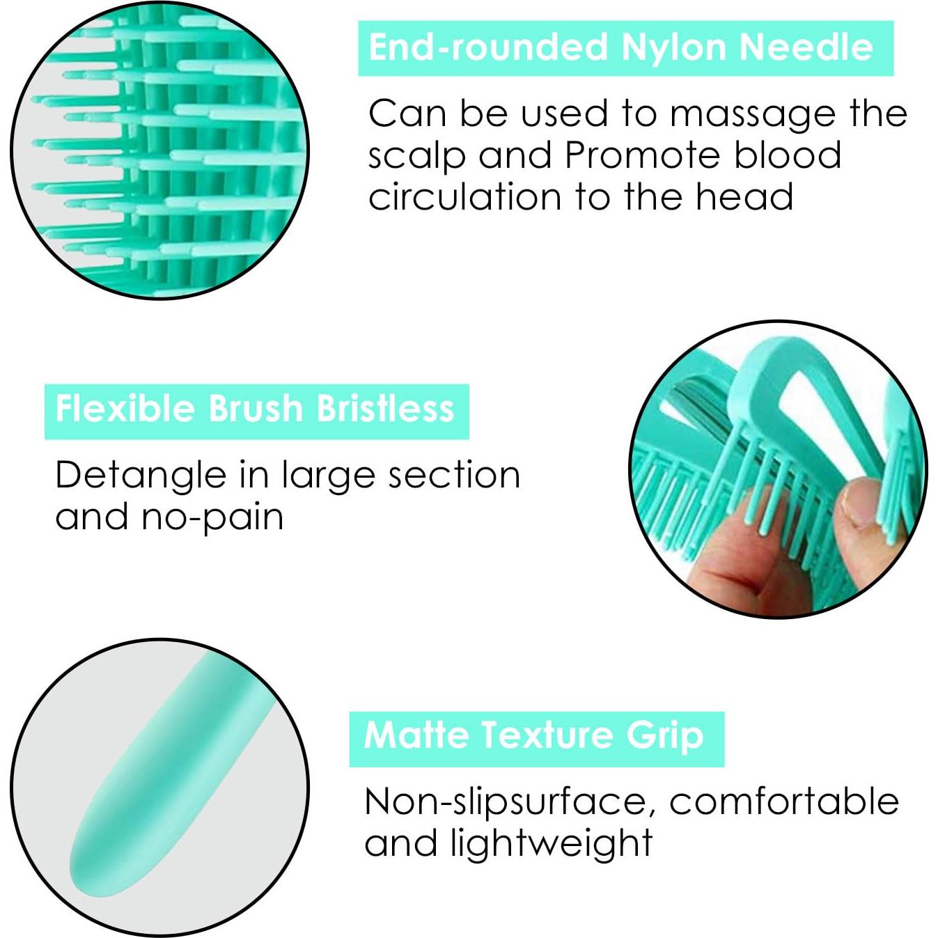 Cepillo Desenredante Seddy para Cabello Rizado Verde 24cm