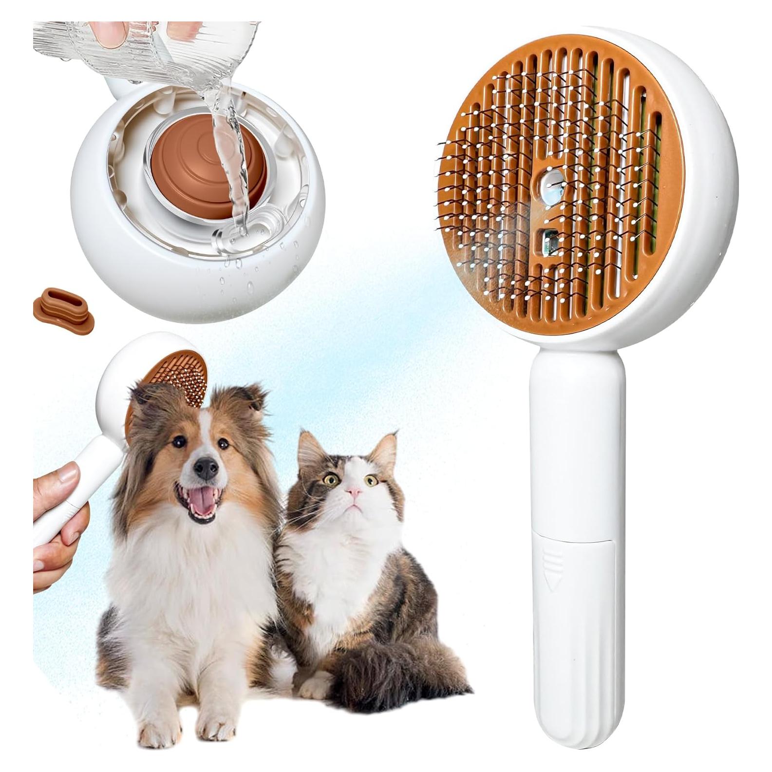 Cepillo de Vapor 2 en 1 CityinSky para Gatos y Perros - Control de Muda y Rocío