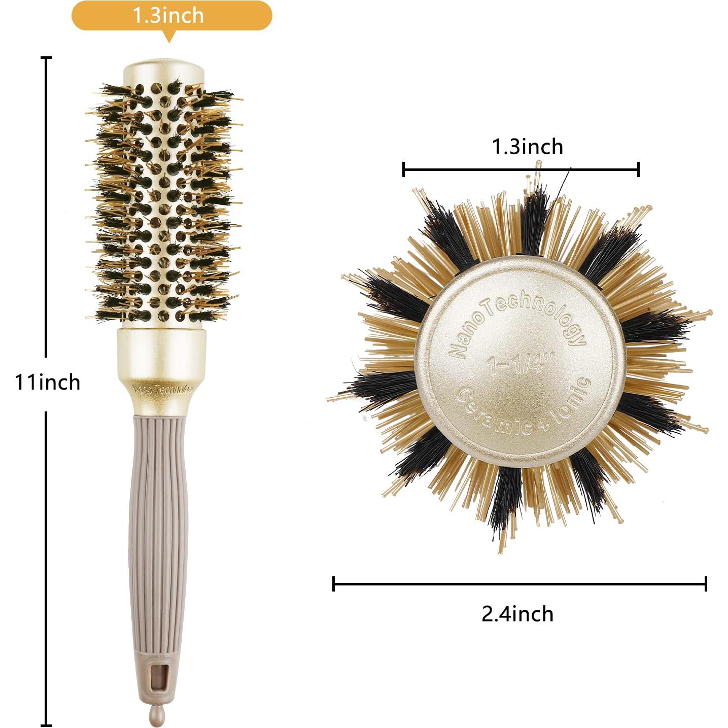 Cepillo Redondo QIANGNI 32mm Cerda de Jabalí Antifrizz