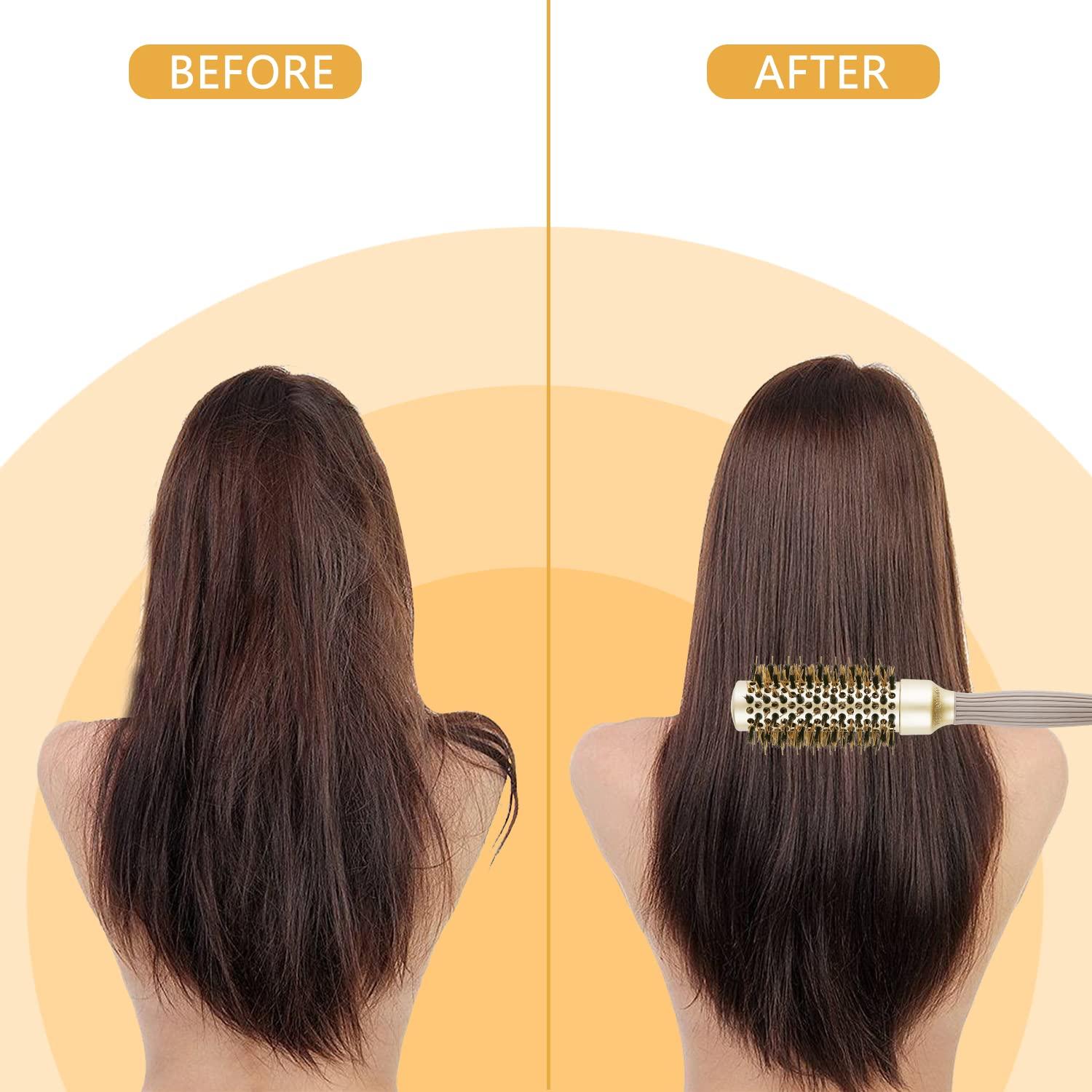 Cepillo Redondo QIANGNI 32mm Cerda de Jabalí Antifrizz