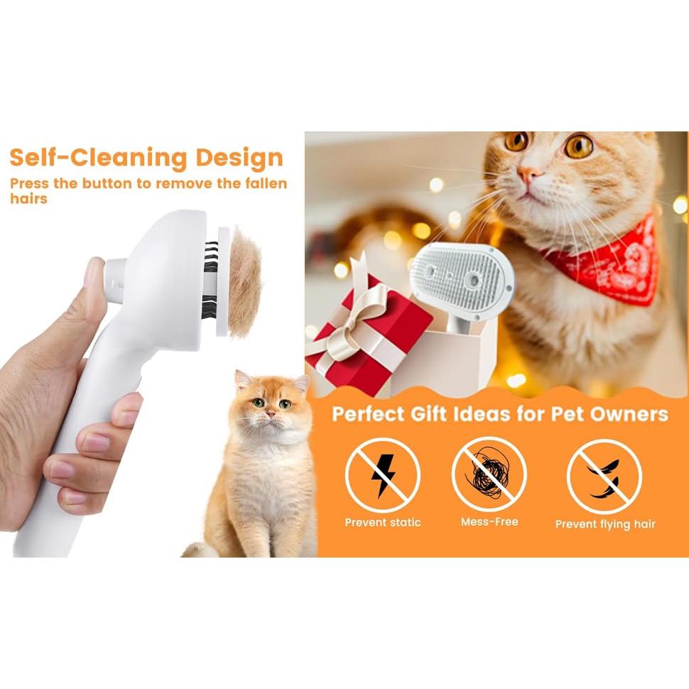 Cepillo de Vapor PawBliss para Gatos y Perros - Blanco