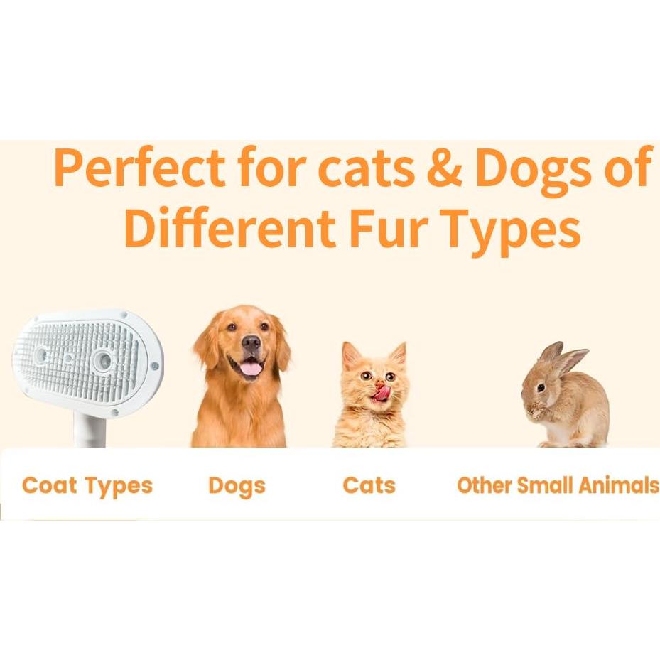 Cepillo de Vapor PawBliss para Gatos y Perros - Blanco