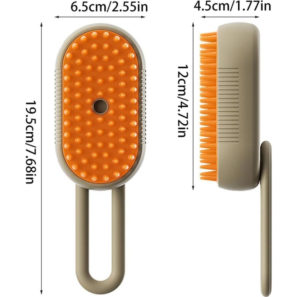 Cepillo de Vapor 3 en 1 QSUKE para Gatos y Perros Caqui