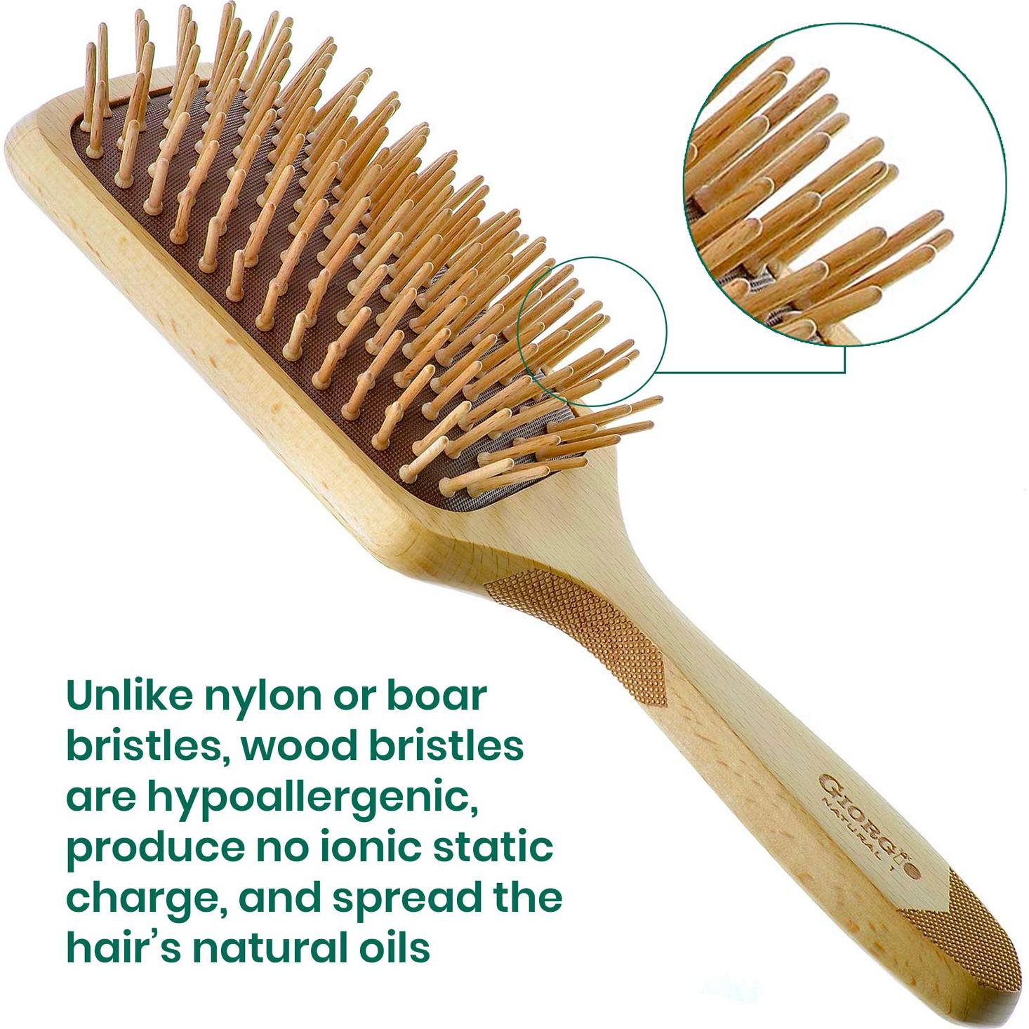 Cepillo Desenredante de Madera Ecológica Giorgio - Paquete