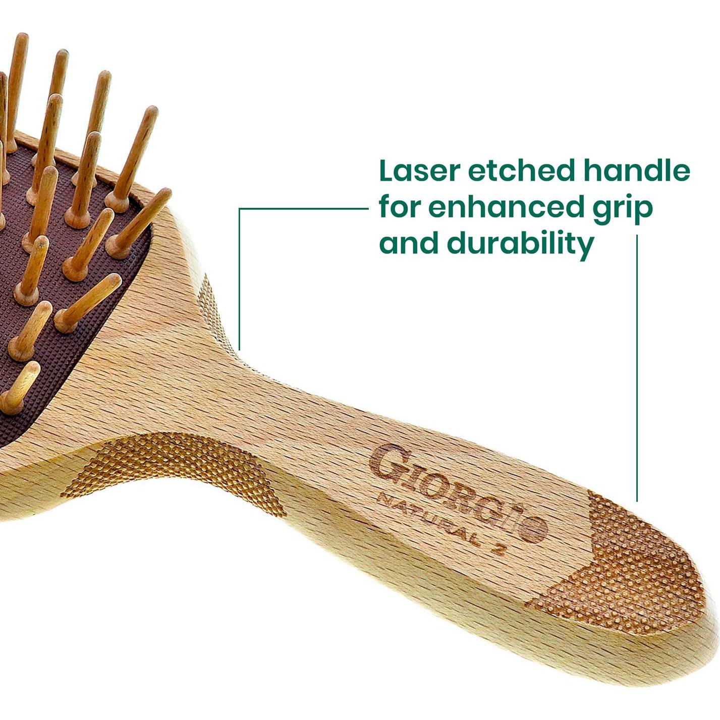 Cepillo Desenredante de Madera Ecológica Giorgio - Paquete