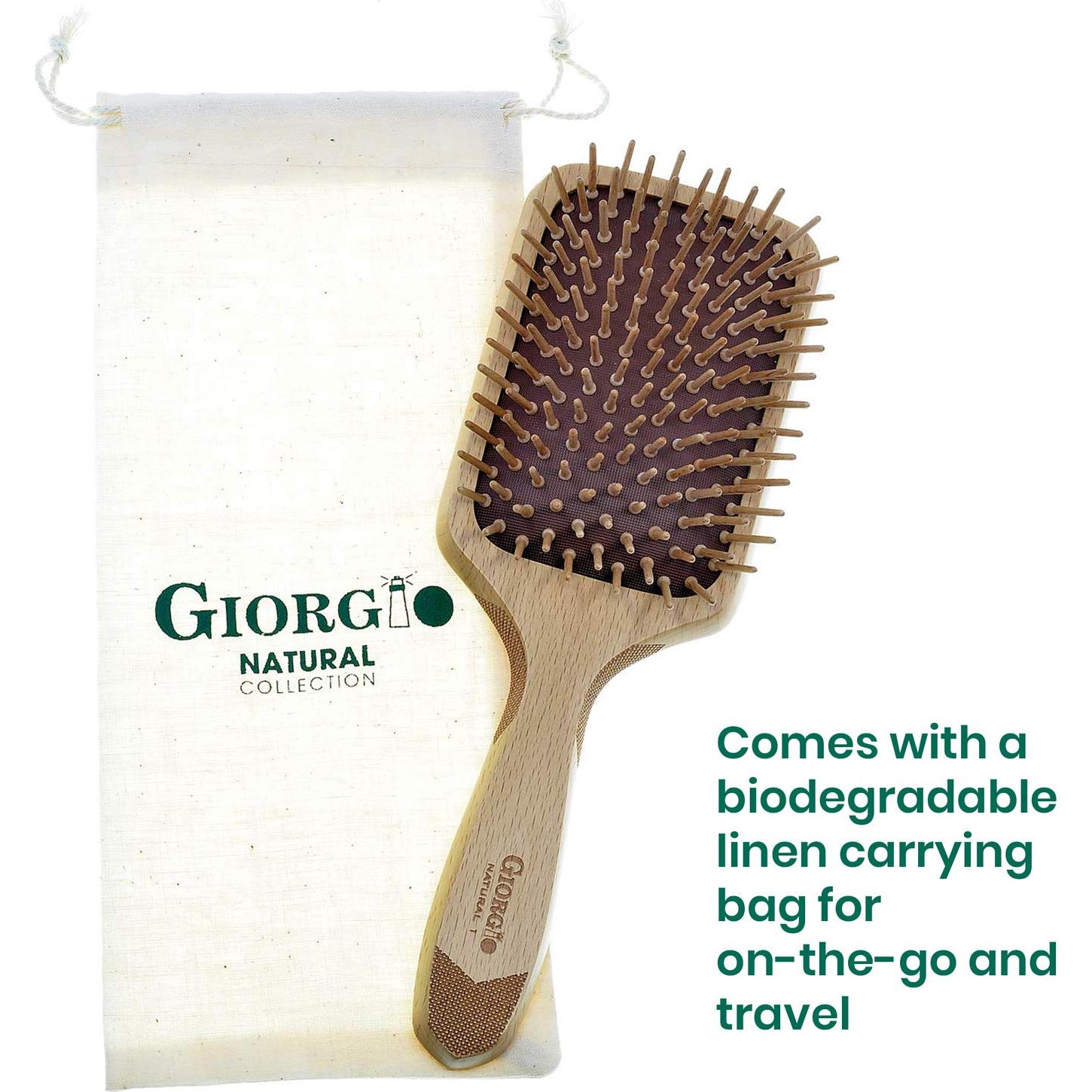 Cepillo Desenredante de Madera Ecológica Giorgio - Paquete