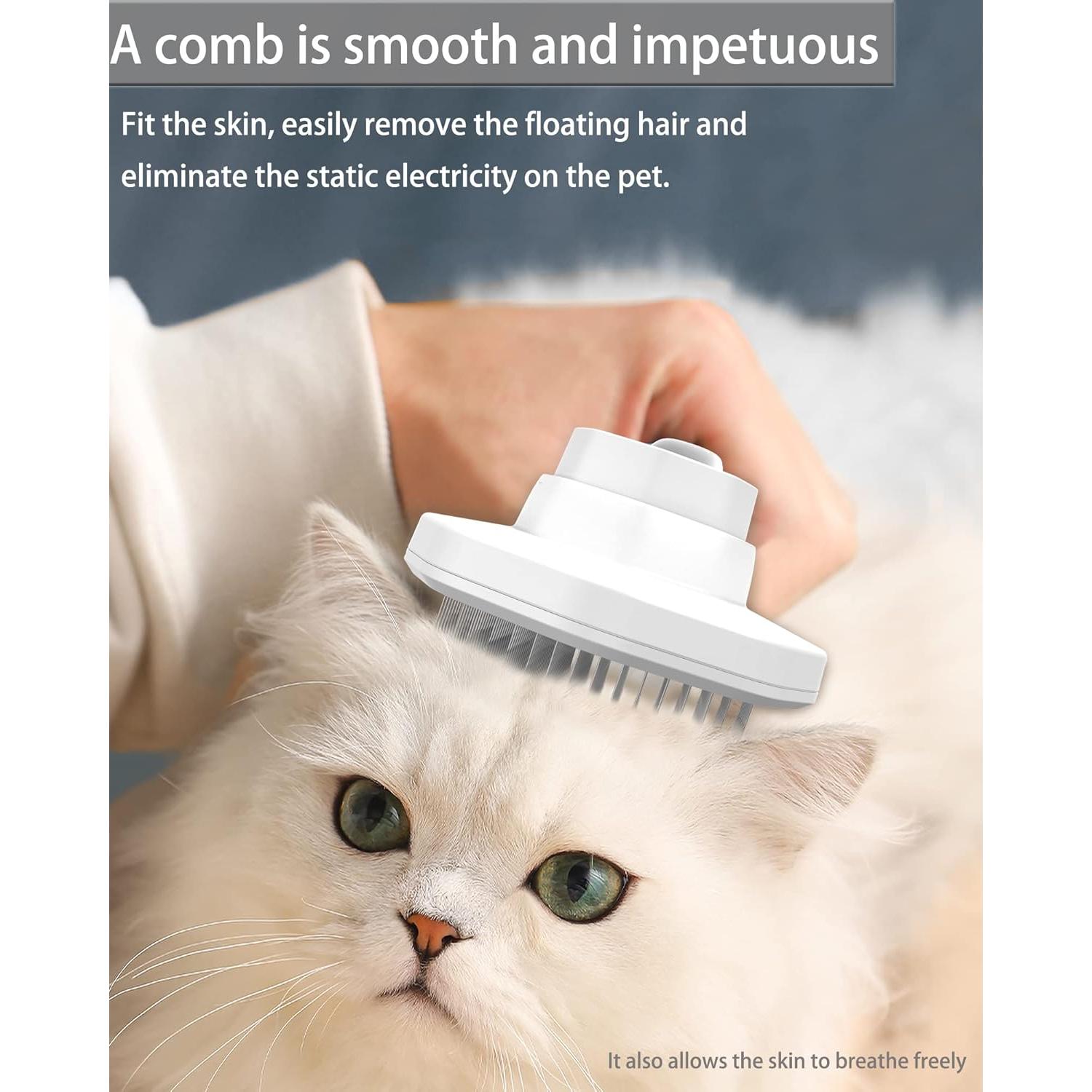 Cepillo Antiestático para Mascotas Fumzen - Autolimpiante, Gris