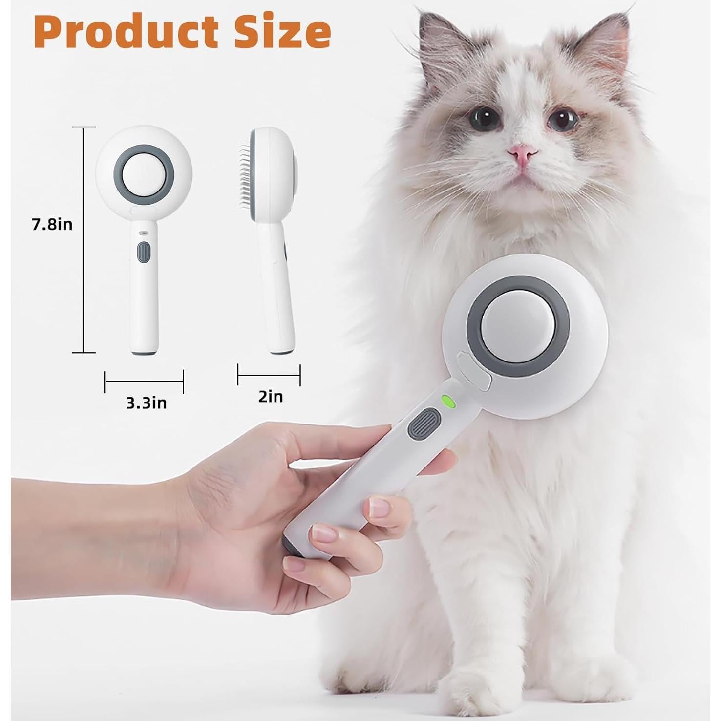 Cepillo de Aseo para Mascotas Budow 3 en 1 con Vapor