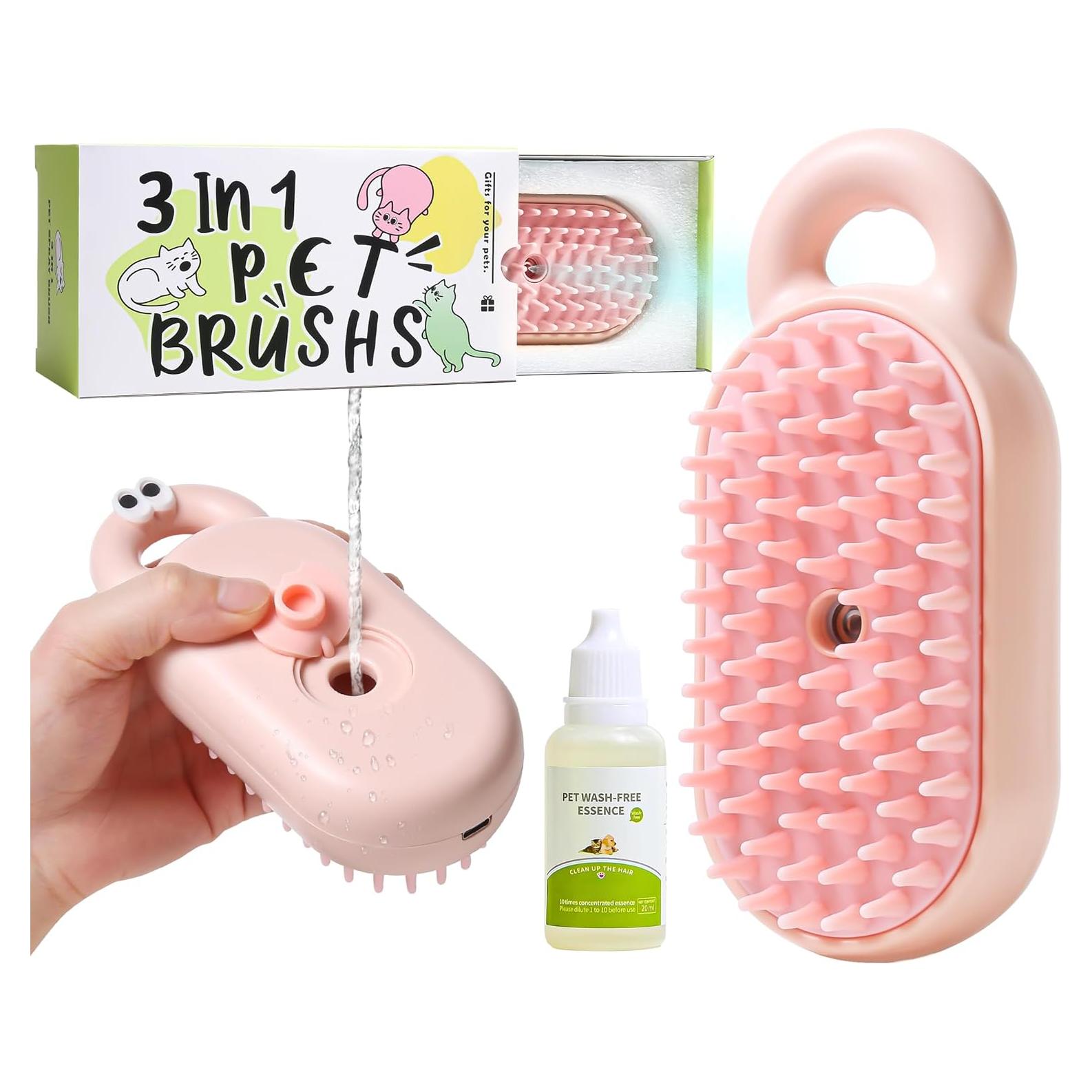 Cepillo de Vapor para Mascotas Susu&Wuwu - Rosa, 17.9x9.3cm