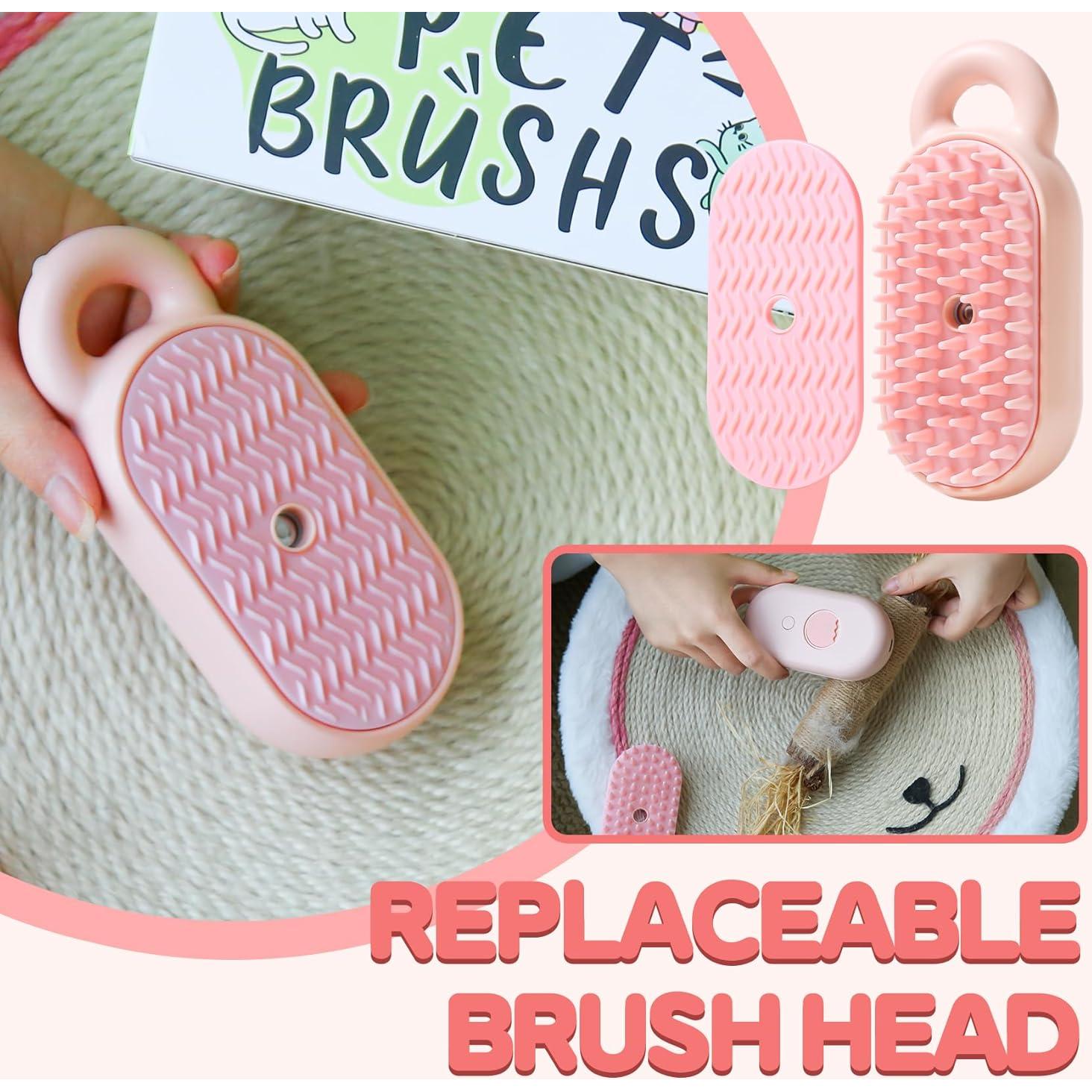 Cepillo de Vapor para Mascotas Susu&Wuwu - Rosa, 17.9x9.3cm