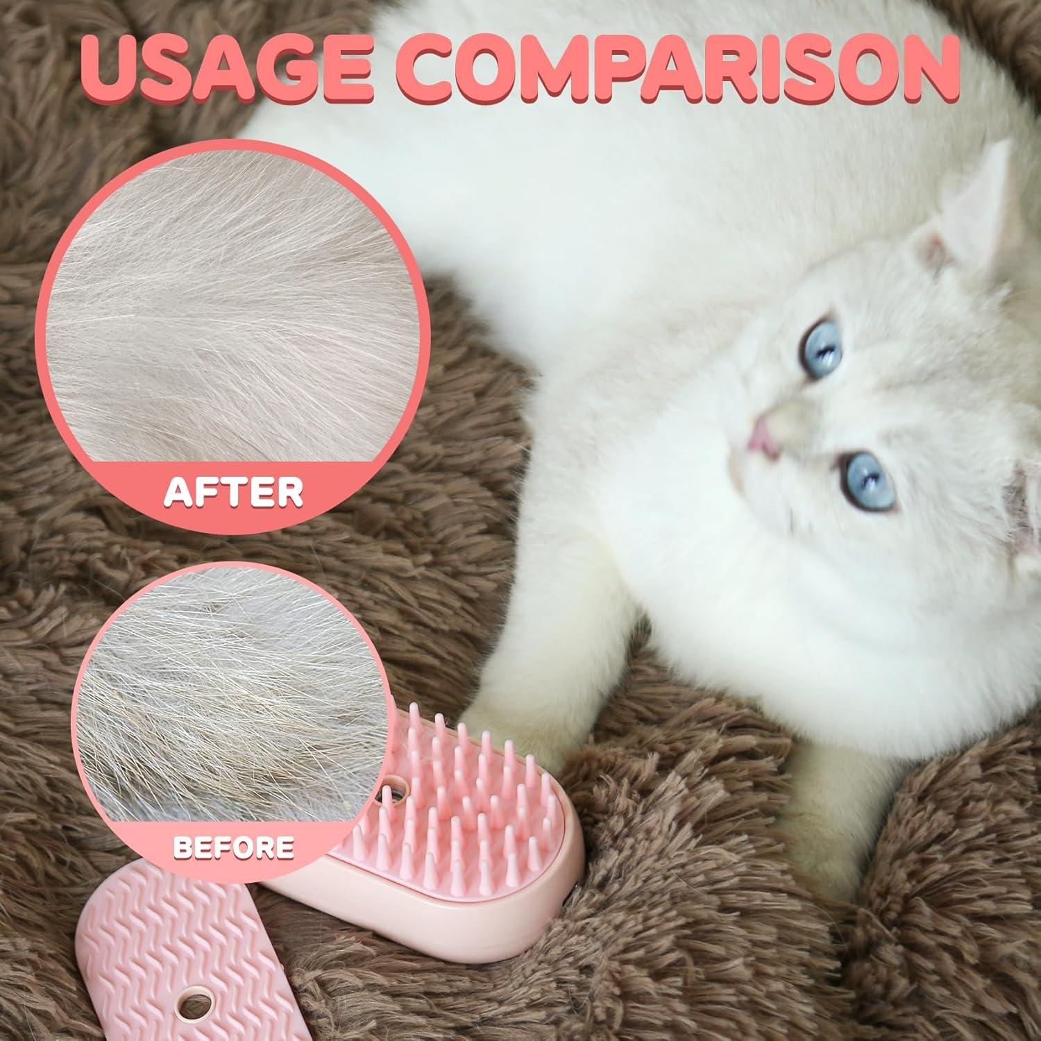 Cepillo de Vapor para Mascotas Susu&Wuwu - Rosa, 17.9x9.3cm