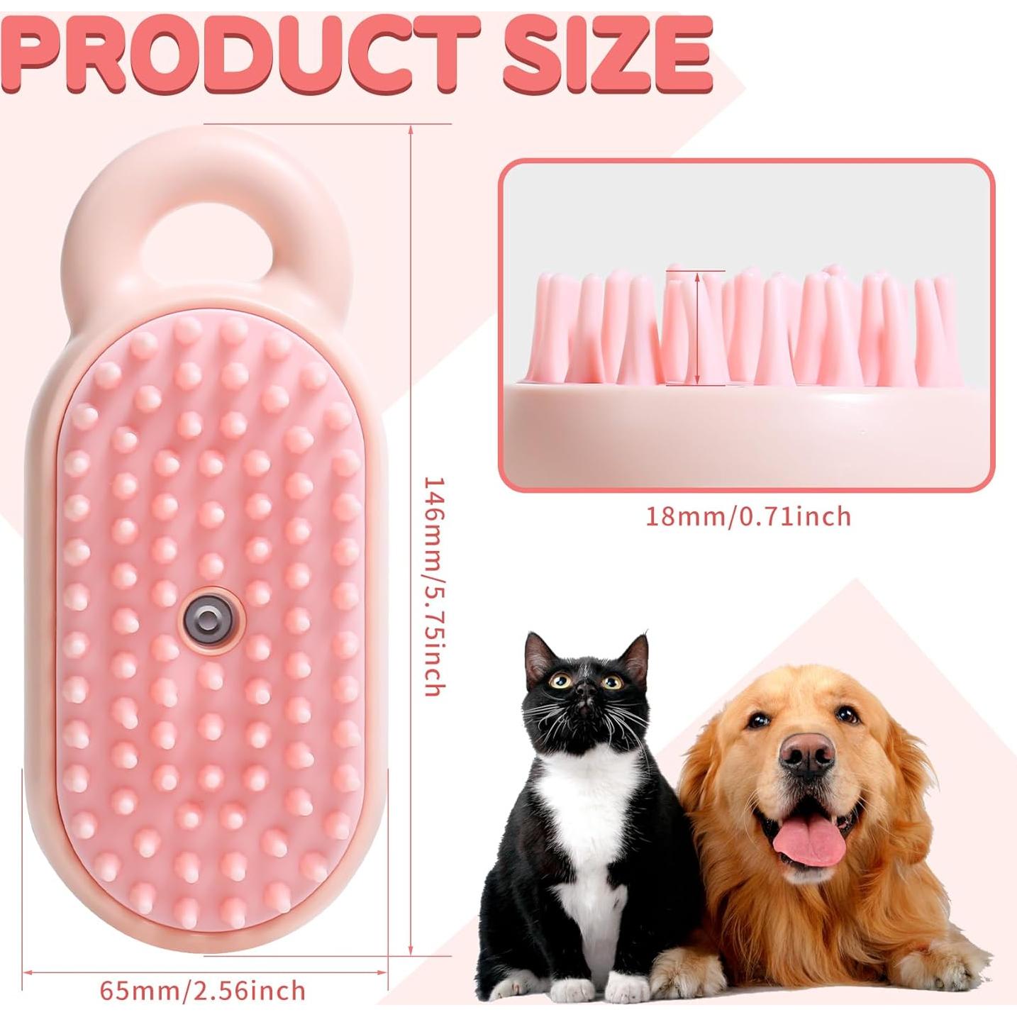 Cepillo de Vapor para Mascotas Susu&Wuwu - Rosa, 17.9x9.3cm