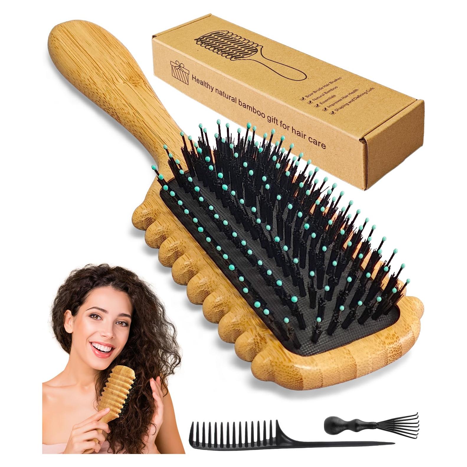 Cepillo Definidor de Rizos Bambú Natural 2025 - Ergonomía y Suavidad