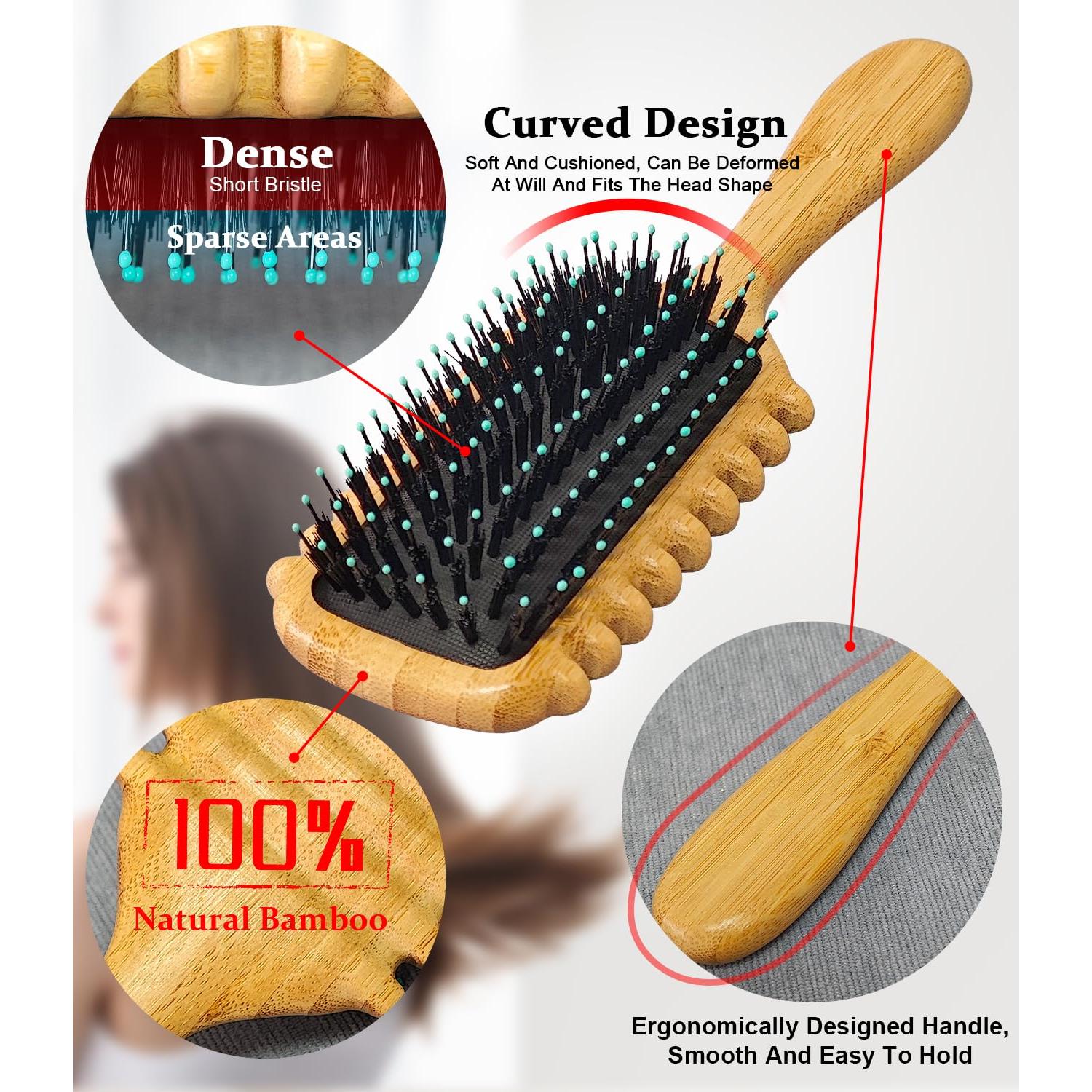 Cepillo Definidor de Rizos Bambú Natural 2025 - Ergonomía y Suavidad