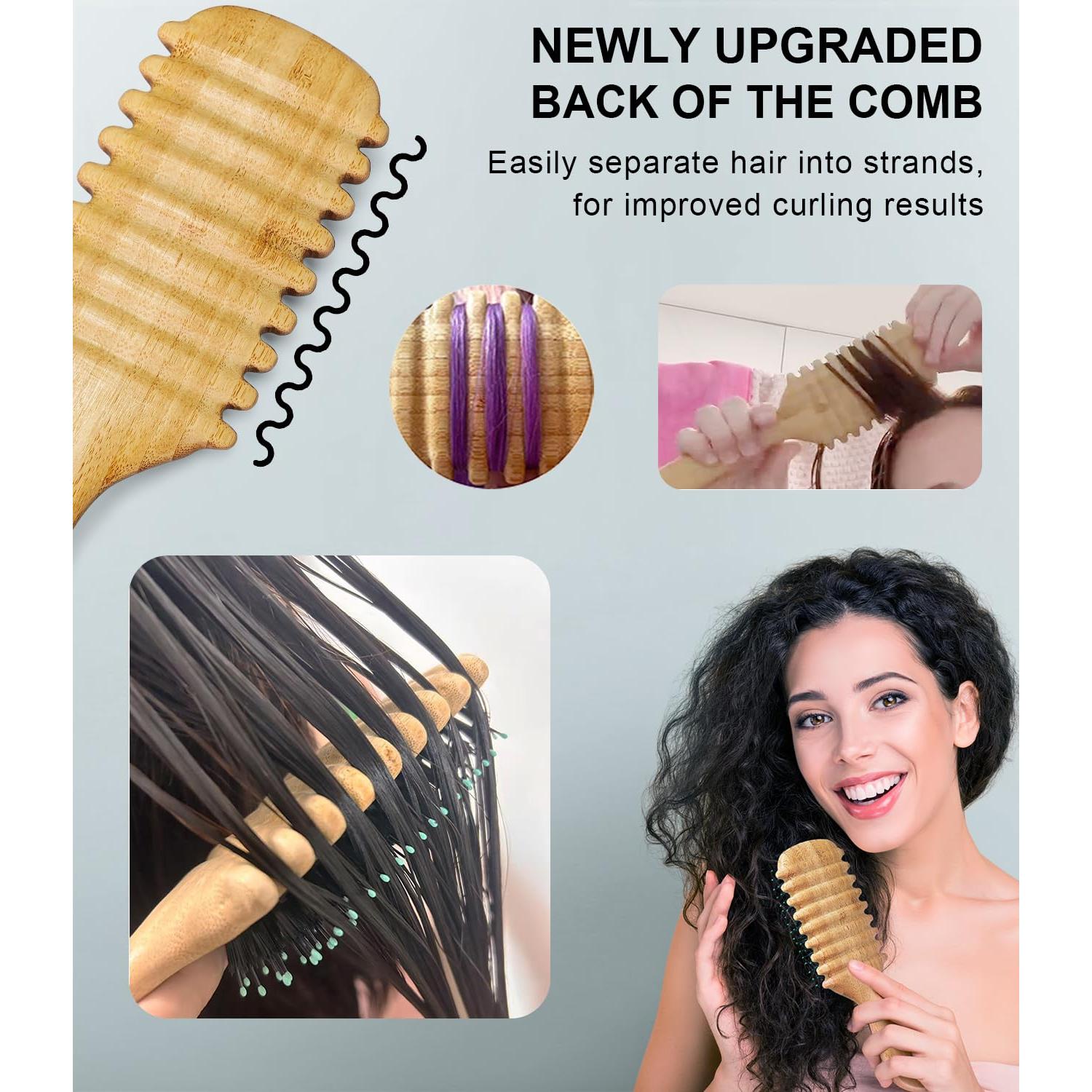 Cepillo Definidor de Rizos Bambú Natural 2025 - Ergonomía y Suavidad