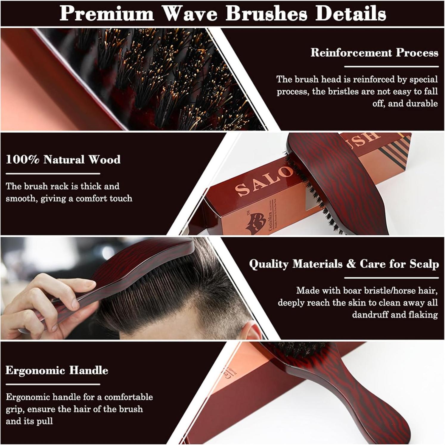 Cepillo Ondulado de Cerdas de Jabalí Moncer 24x5.7cm