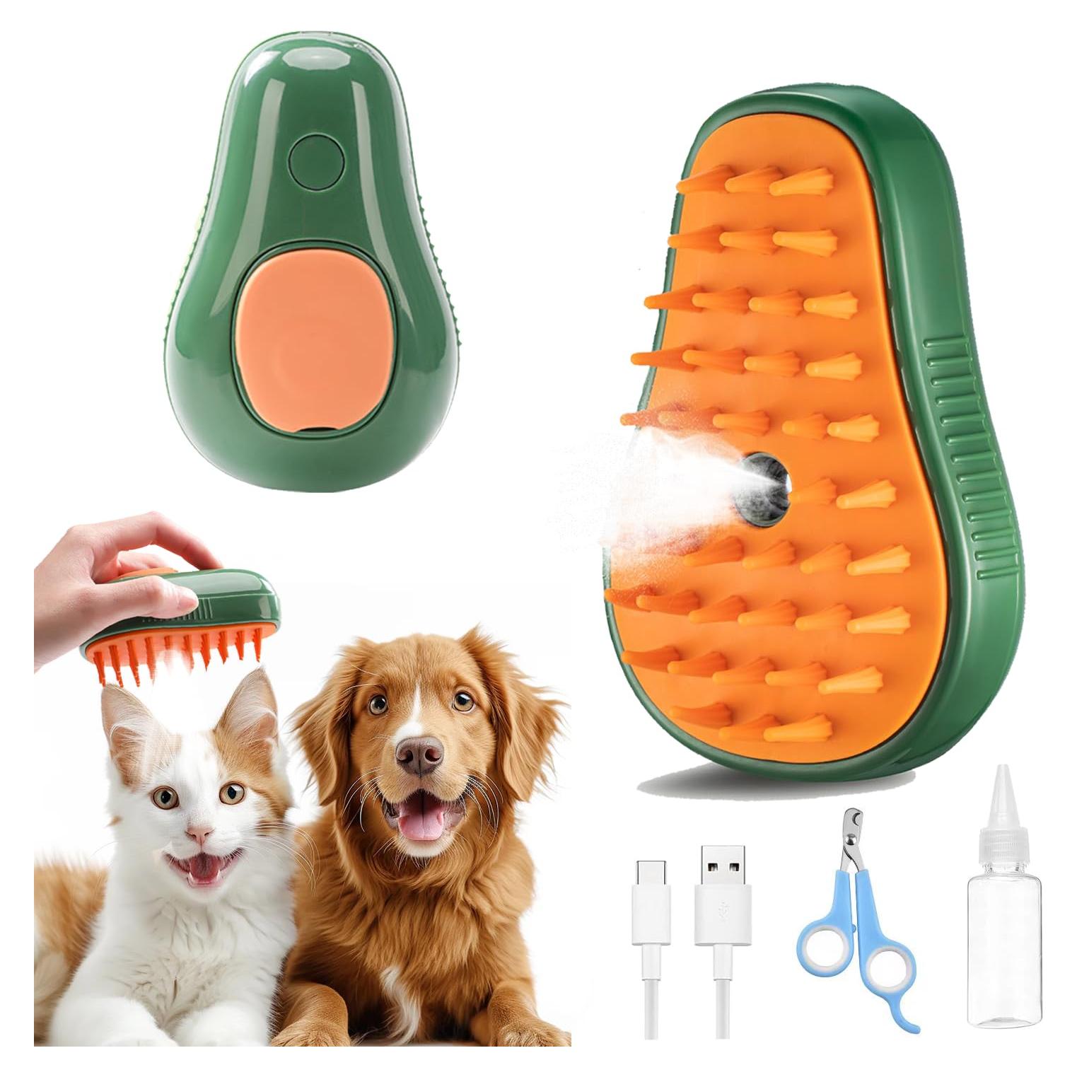 Cepillo de Vapor para Gatos PAMEENCOS 3 en 1 Antiestático