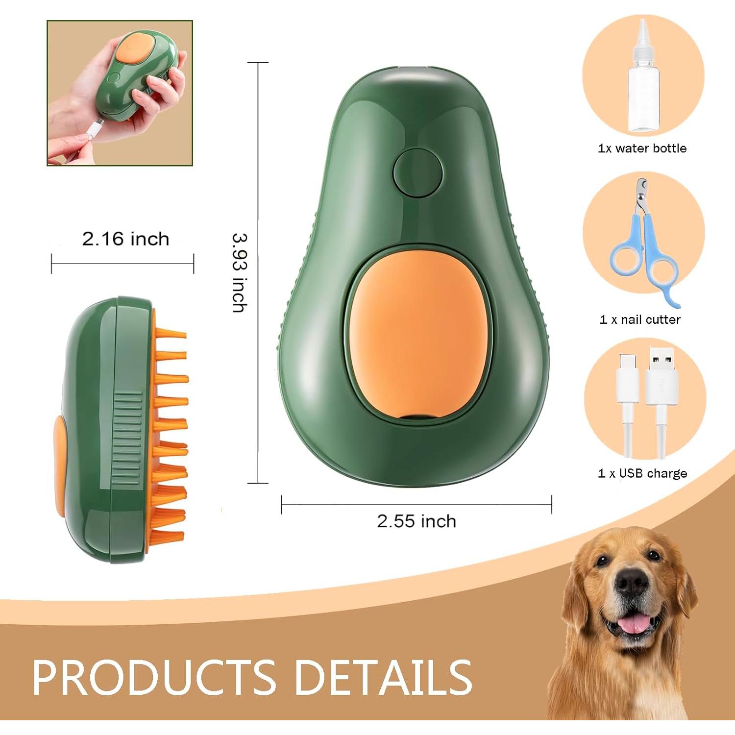 Cepillo de Vapor para Gatos PAMEENCOS 3 en 1 Antiestático