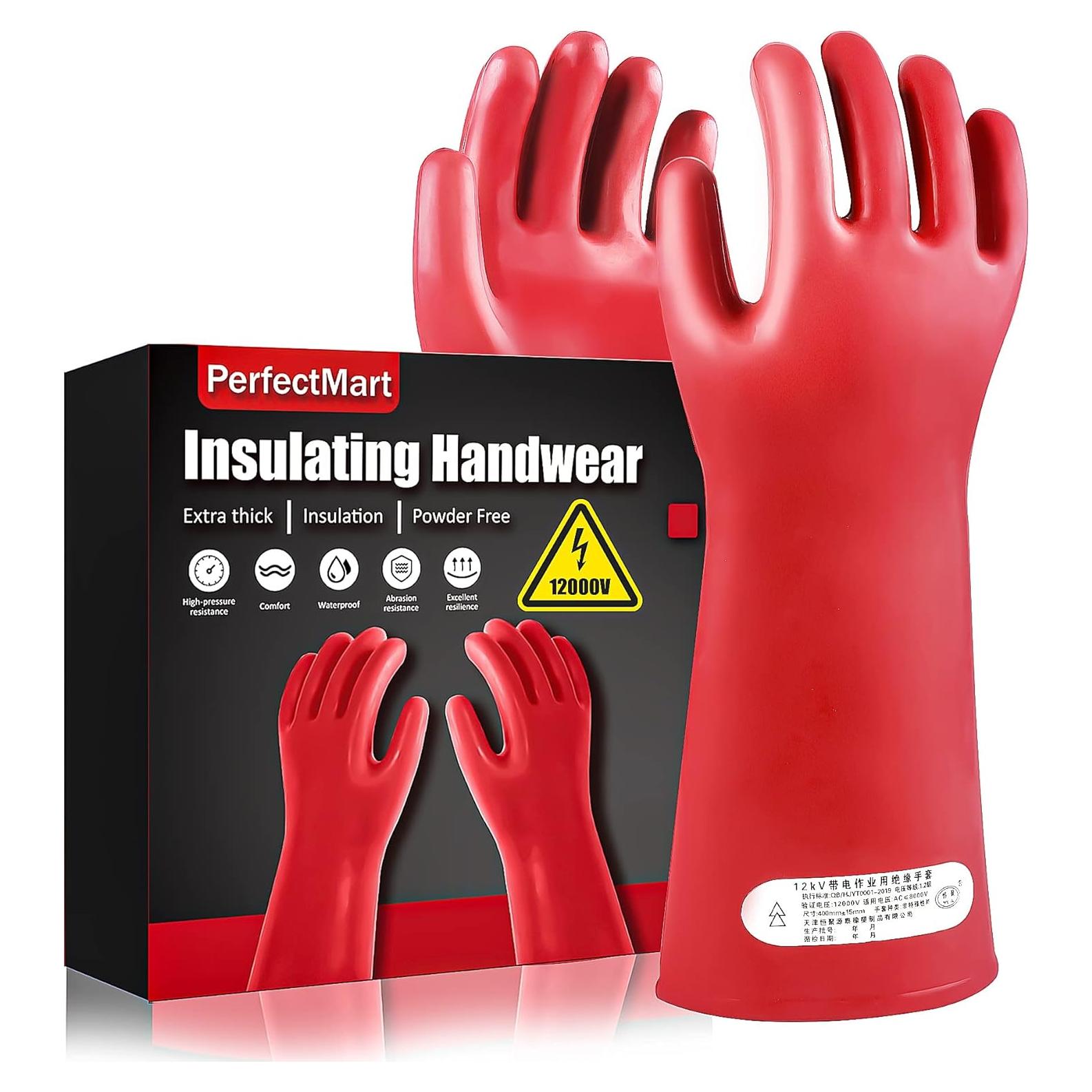 Guantes Aislantes Eléctricos Caucho Rojo 1.8mm 12kVAC/22kVDC