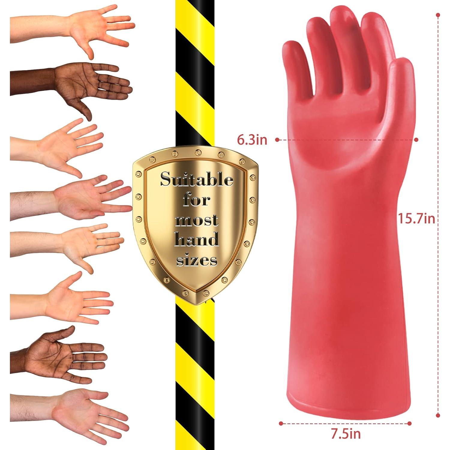 Guantes Aislantes Eléctricos Caucho Rojo 1.8mm 12kVAC/22kVDC