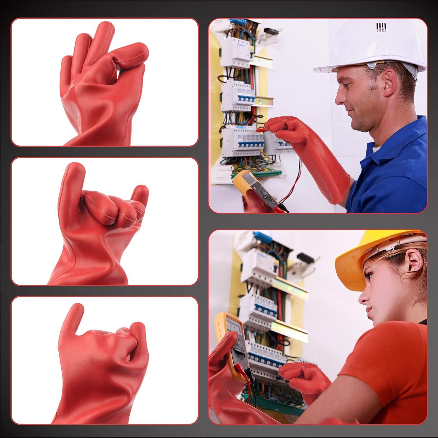 Guantes Aislantes Eléctricos Caucho Rojo 1.8mm 12kVAC/22kVDC