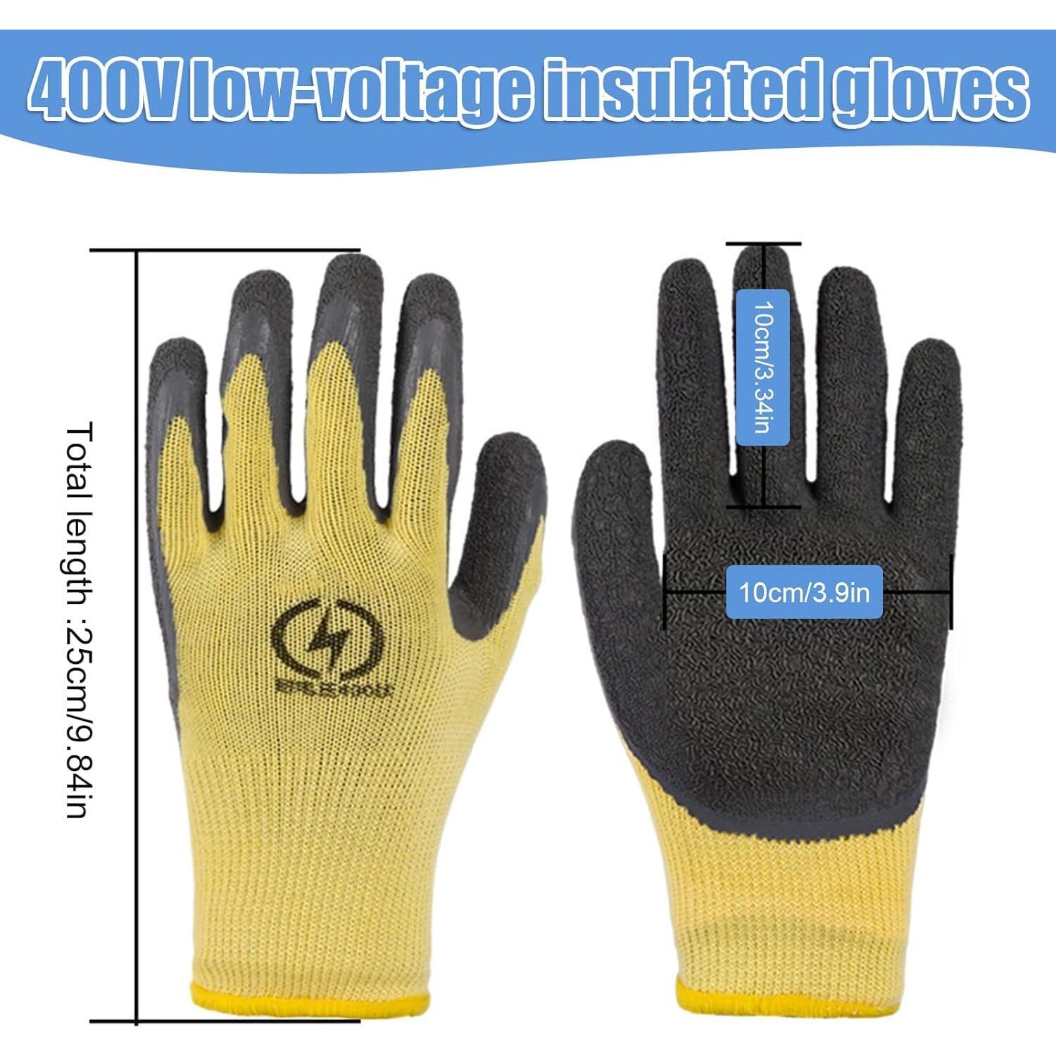 Guantes Aislantes de Alta Tensión 400V - Antideslizantes y Retardantes de Llama