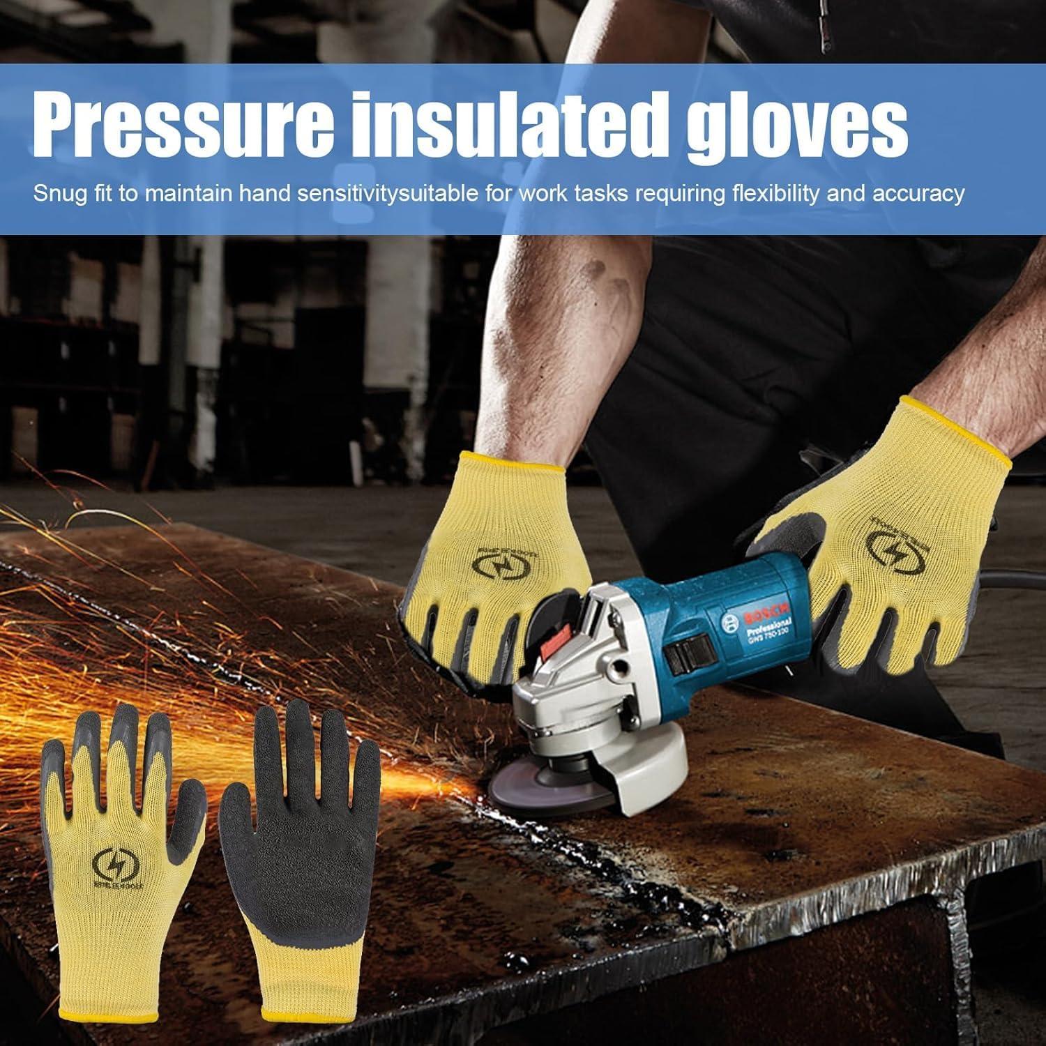 Guantes Aislantes de Alta Tensión 400V - Antideslizantes y Retardantes de Llama