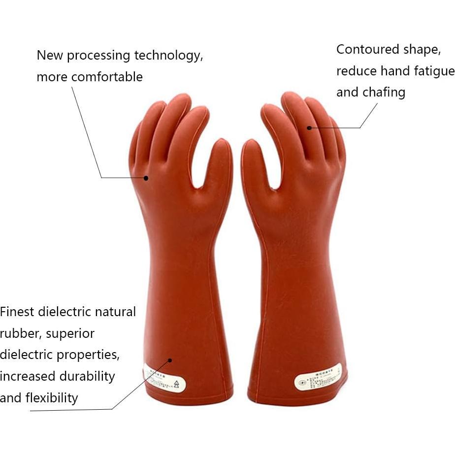 Guantes de goma aislantes eléctricos ShuangAn 12KV 36.8cm