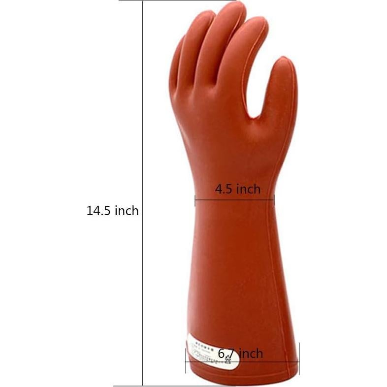 Guantes de goma aislantes eléctricos ShuangAn 12KV 36.8cm