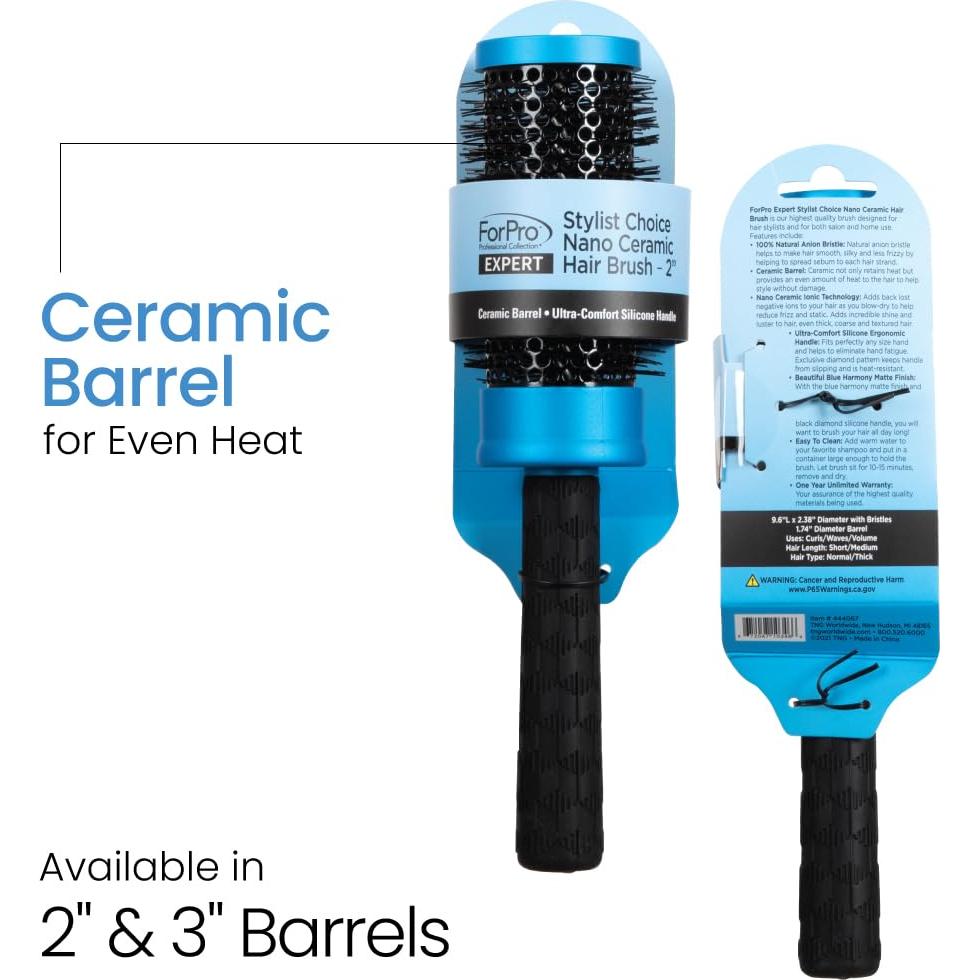 Cepillo Redondo Cerámica Nano ForPro 5.08 cm Cerdas Aniónicas