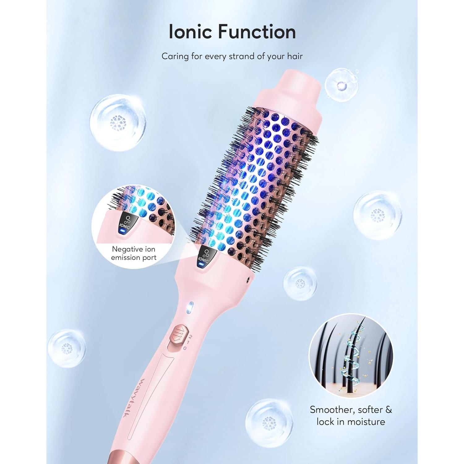 Cepillo Térmico Wavytalk 1.5" (3.81 cm) Rosa con Iones Negativos