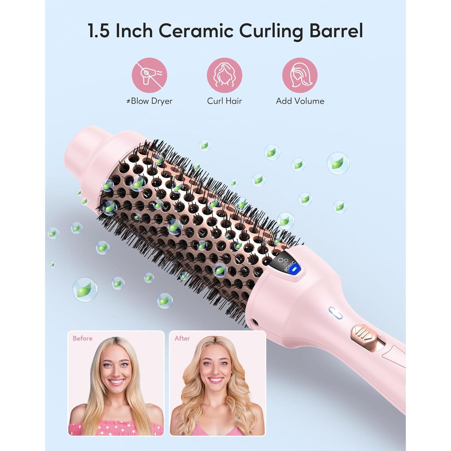 Cepillo Térmico Wavytalk 1.5" (3.81 cm) Rosa con Iones Negativos