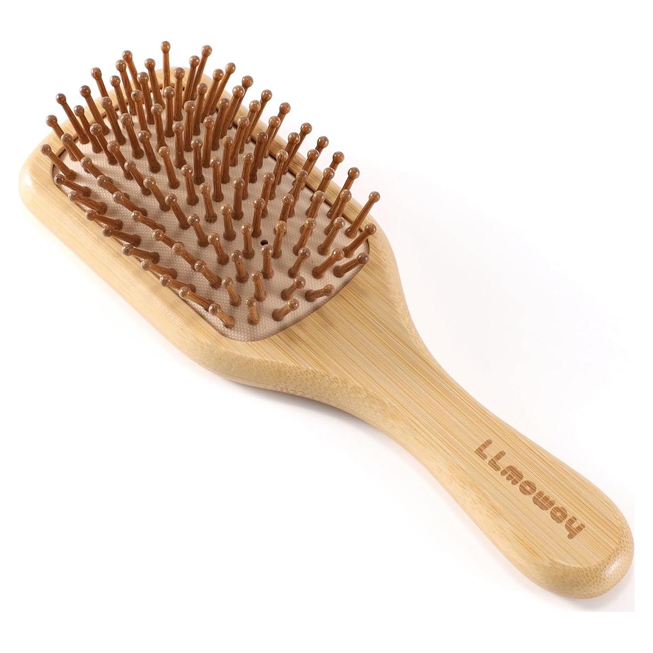 Cepillo de Pelo de Bambú Natural LLmoway Cuadrado Mediano