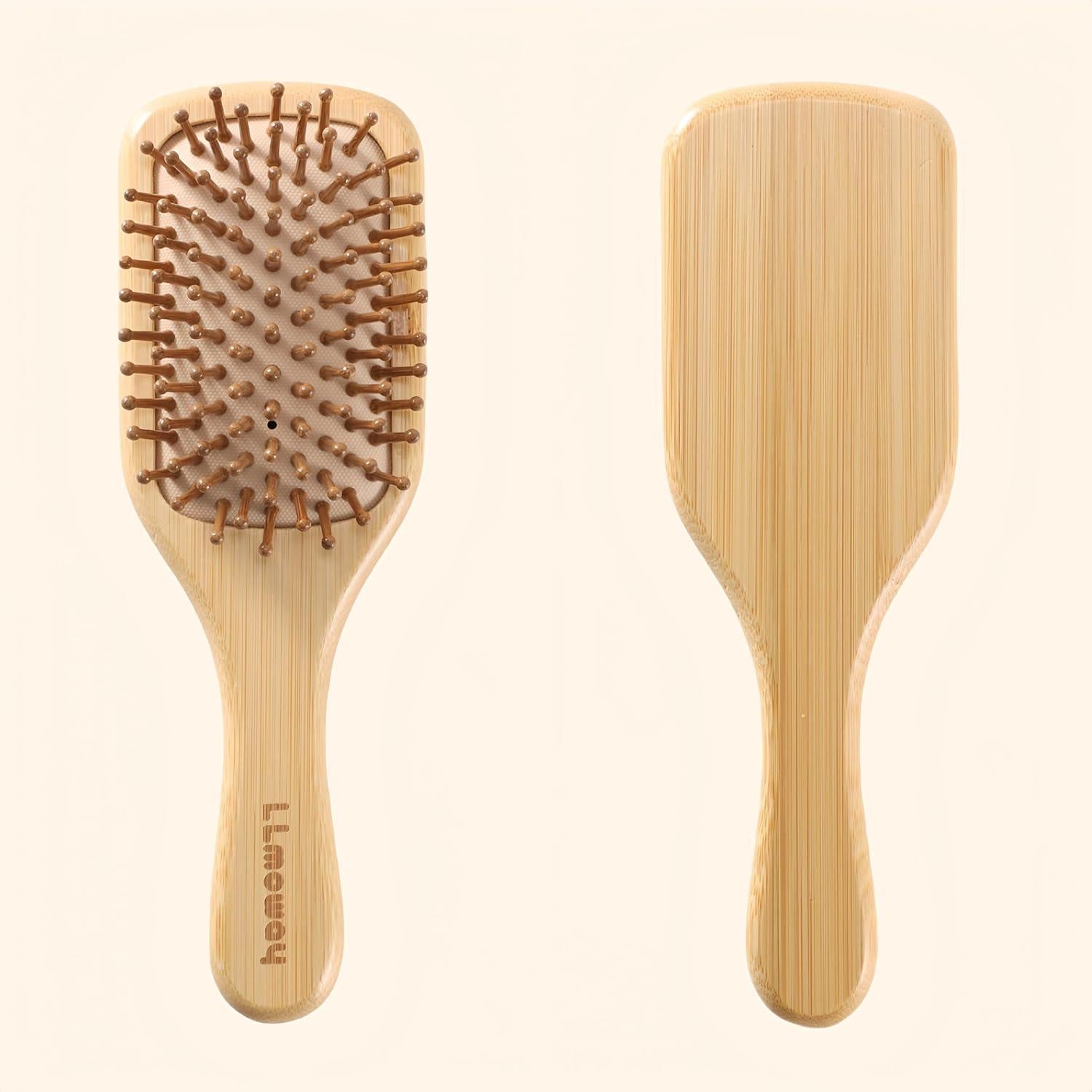 Cepillo de Pelo de Bambú Natural LLmoway Cuadrado Mediano