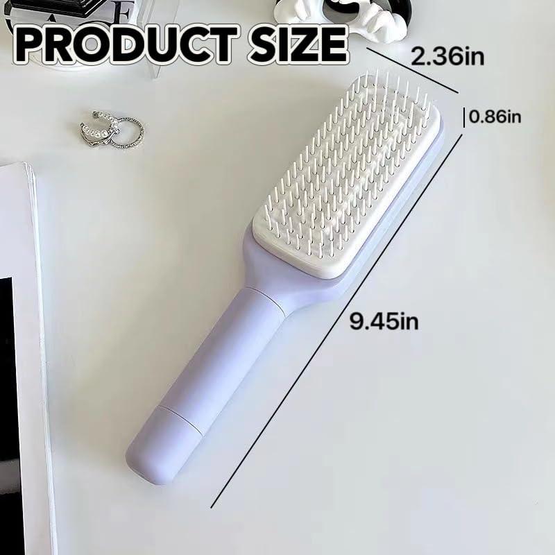 Cepillo de Cabello Autolimpiante DEXIU Púrpura Diseño Retráctil