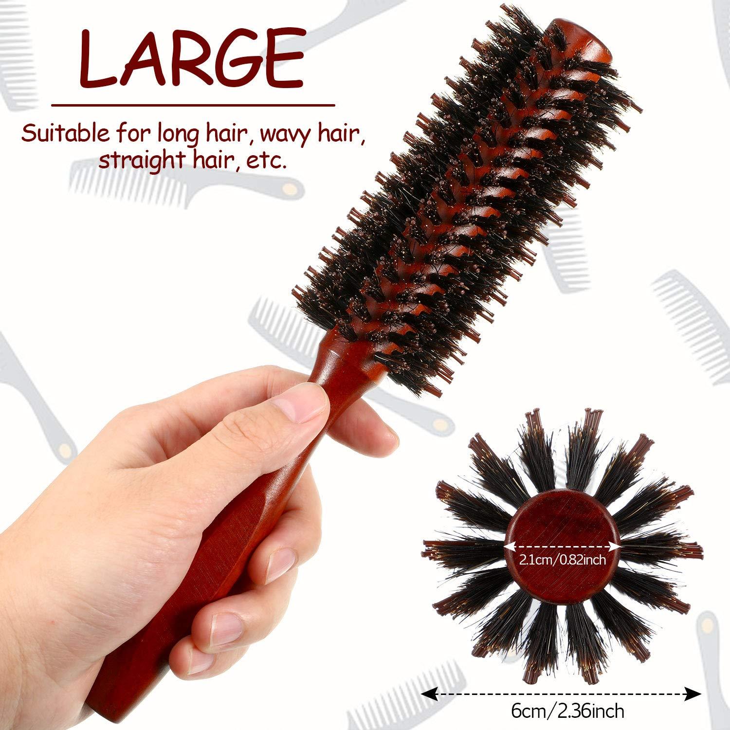 Conjunto de 3 Cepillos Redondos de Cerda de Jabalí Boao - 10, 12 y 14 Filas