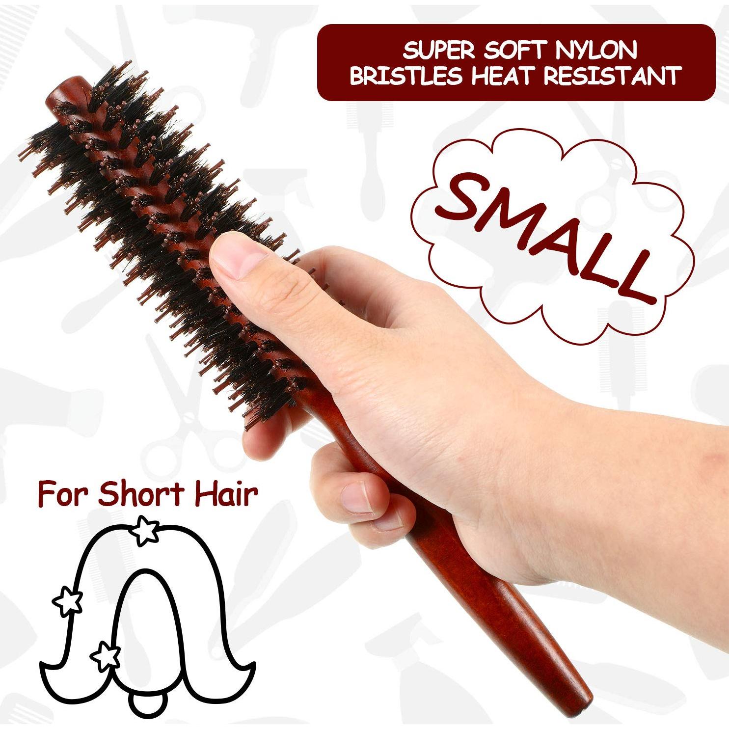 Conjunto de 3 Cepillos Redondos de Cerda de Jabalí Boao - 10, 12 y 14 Filas