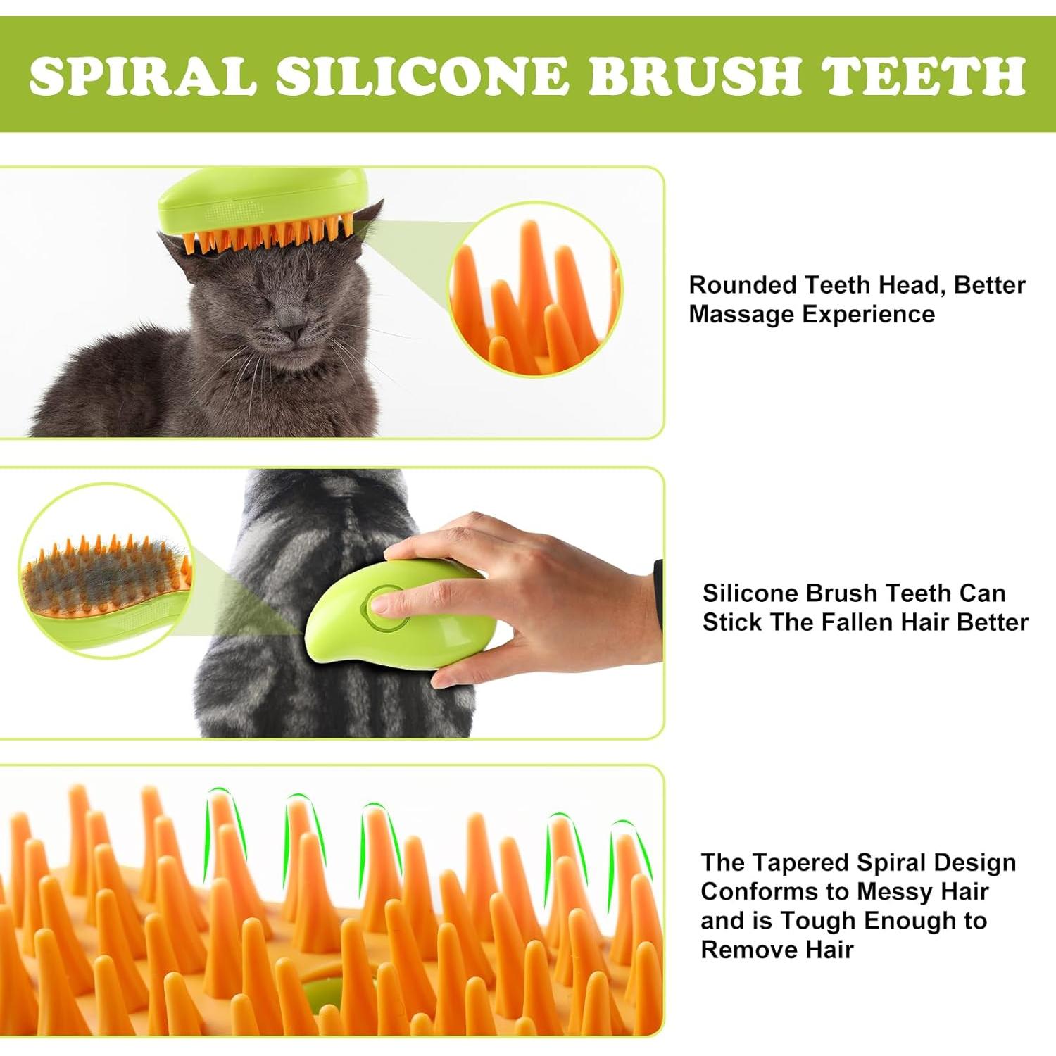 Cepillo de Vapor 3 en 1 DUMPILL para Gatos y Perros Verde