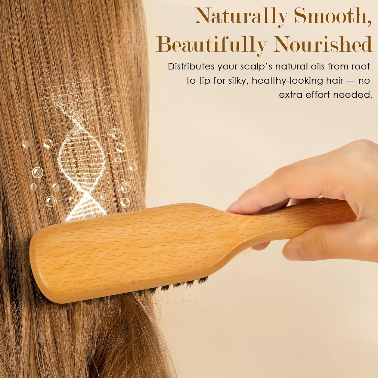 Cepillo Slick Back Stylemate - Cerdas de Jabalí Natural 22x4 cm