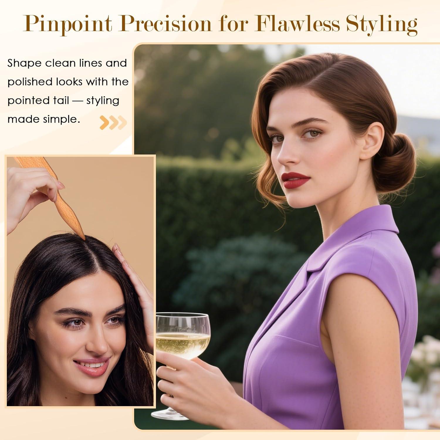 Cepillo Slick Back Stylemate - Cerdas de Jabalí Natural 22x4 cm