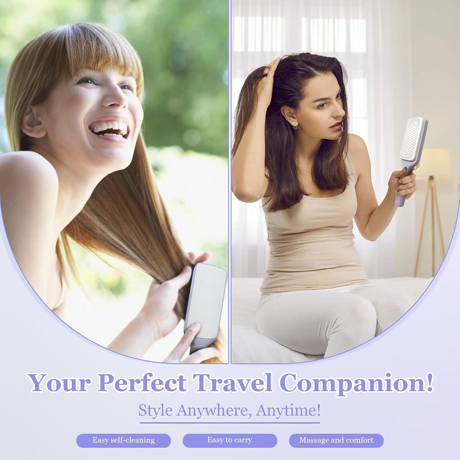 Cepillo de Cabello Autolimpiante Antiestático Genérico 24.89cm