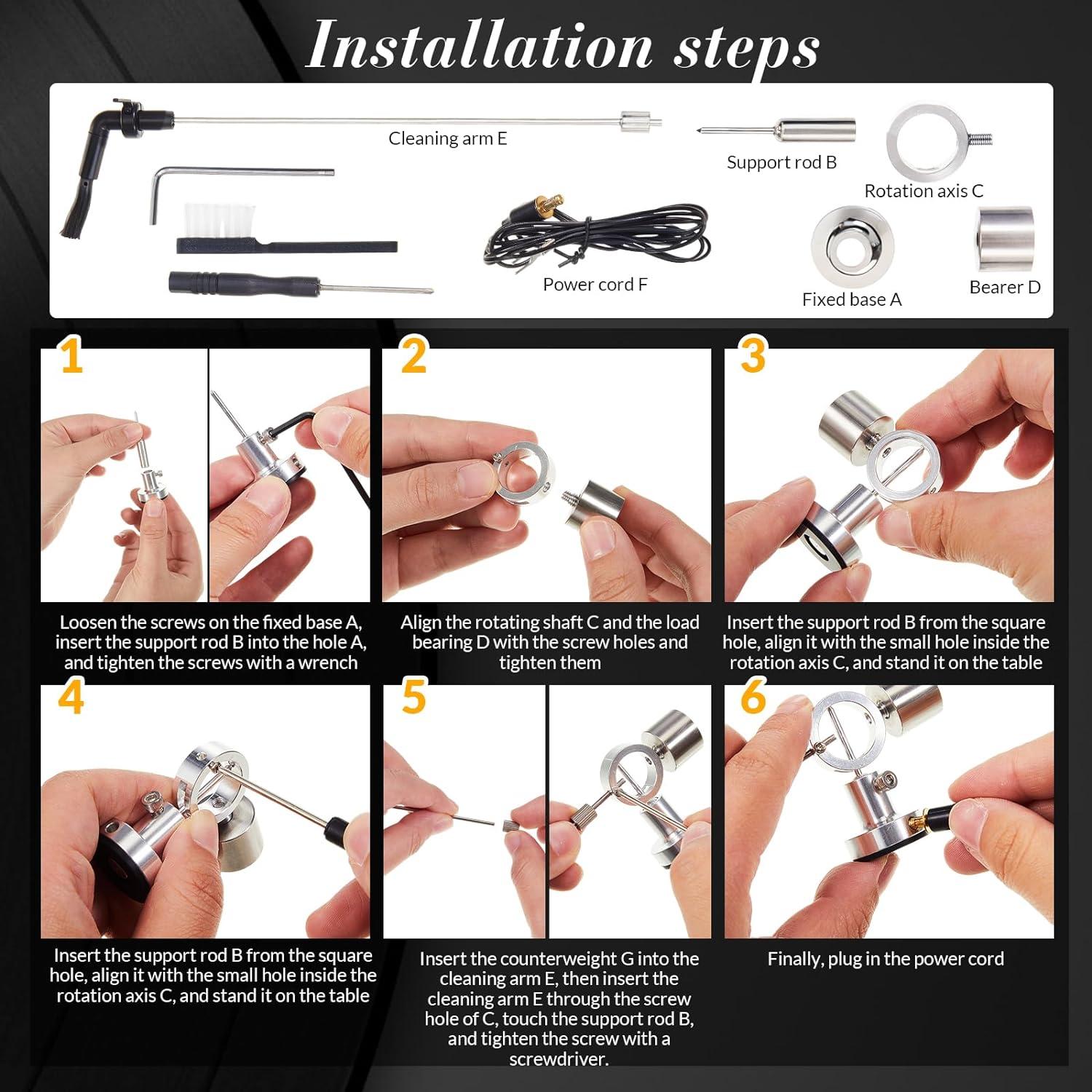 Set de Limpieza de Discos de Vinilo Tellegloww - 2 Juegos con Cepillo Antiestático de Fibra de Carbono