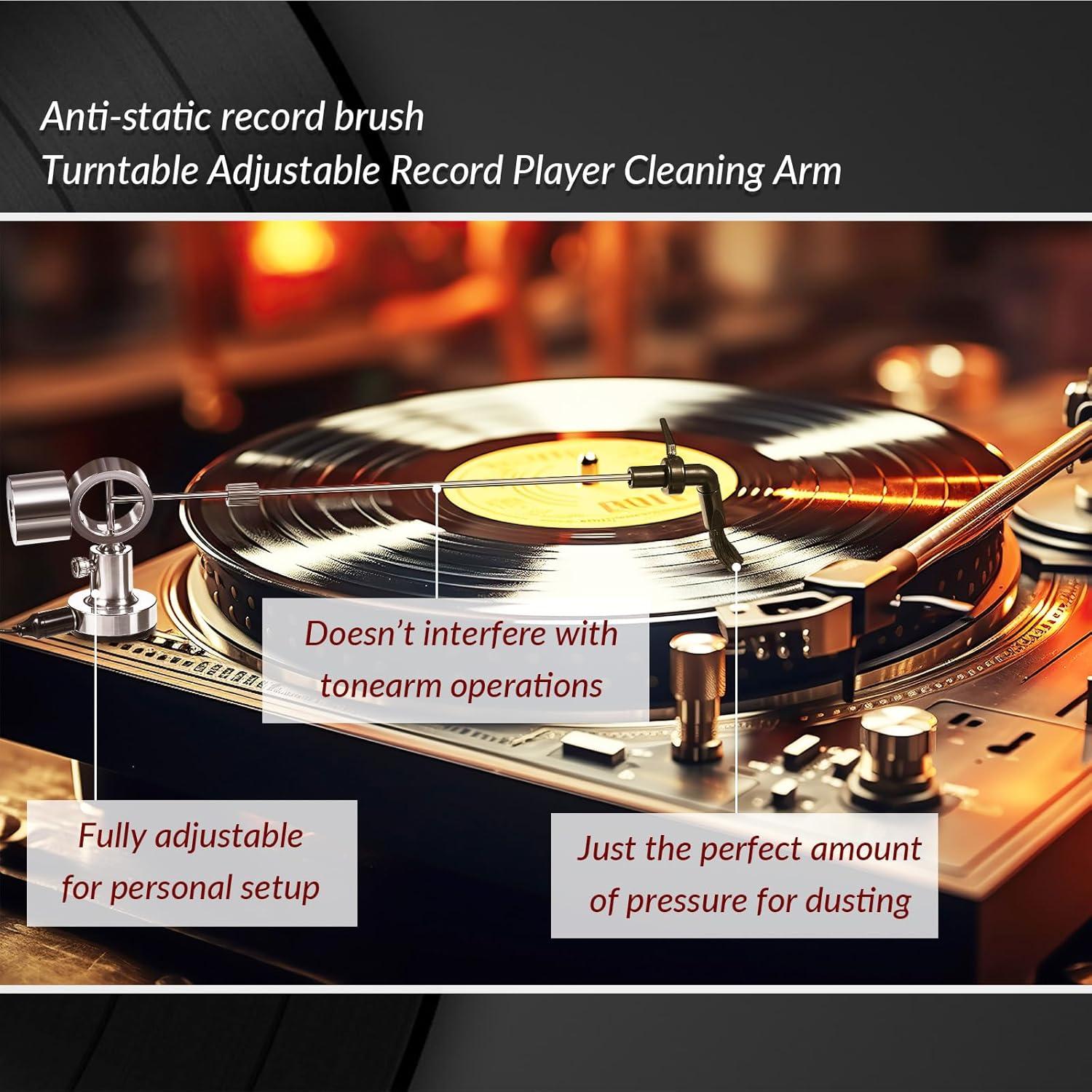 Set de Limpieza de Discos de Vinilo Tellegloww - 2 Juegos con Cepillo Antiestático de Fibra de Carbono