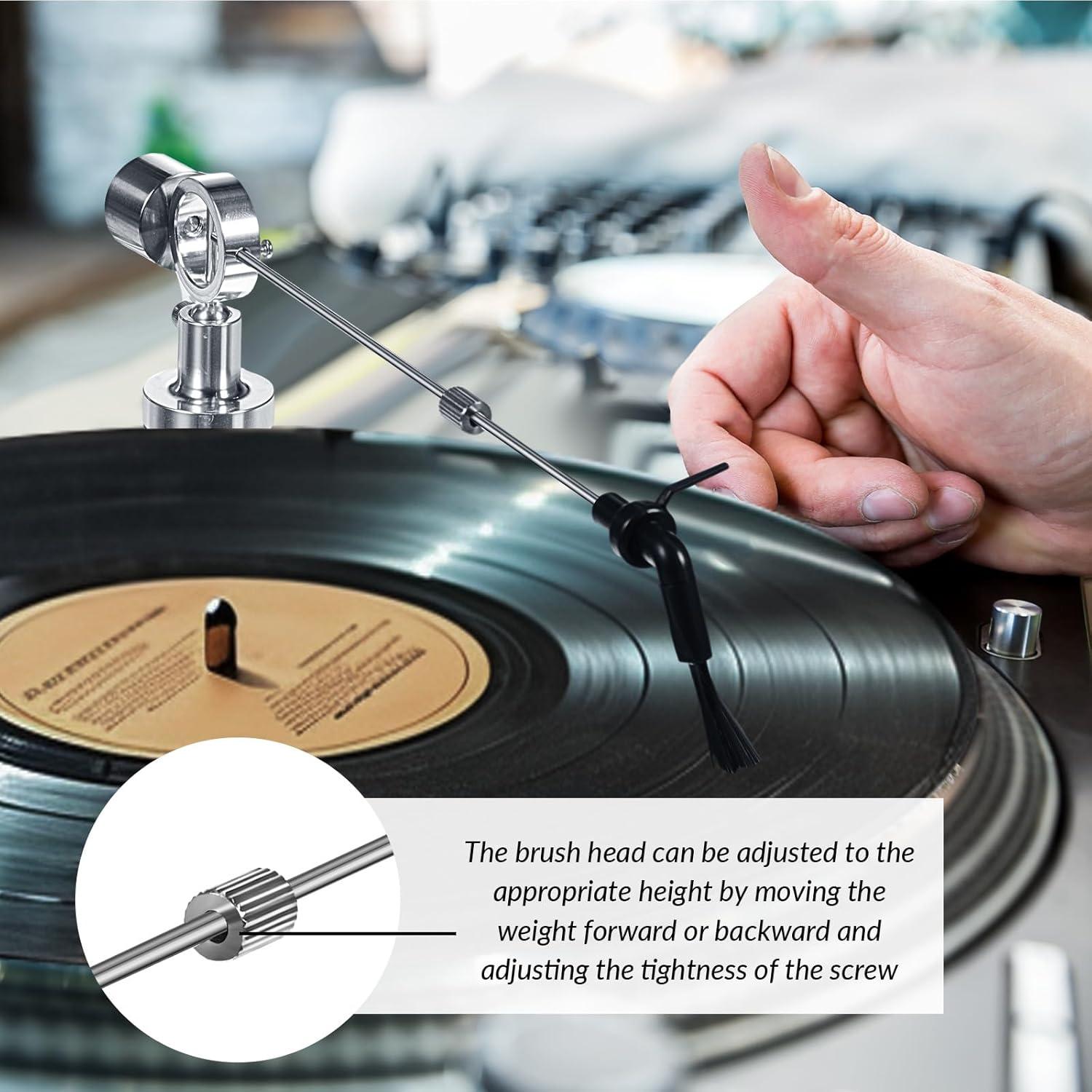 Set de Limpieza de Discos de Vinilo Tellegloww - 2 Juegos con Cepillo Antiestático de Fibra de Carbono