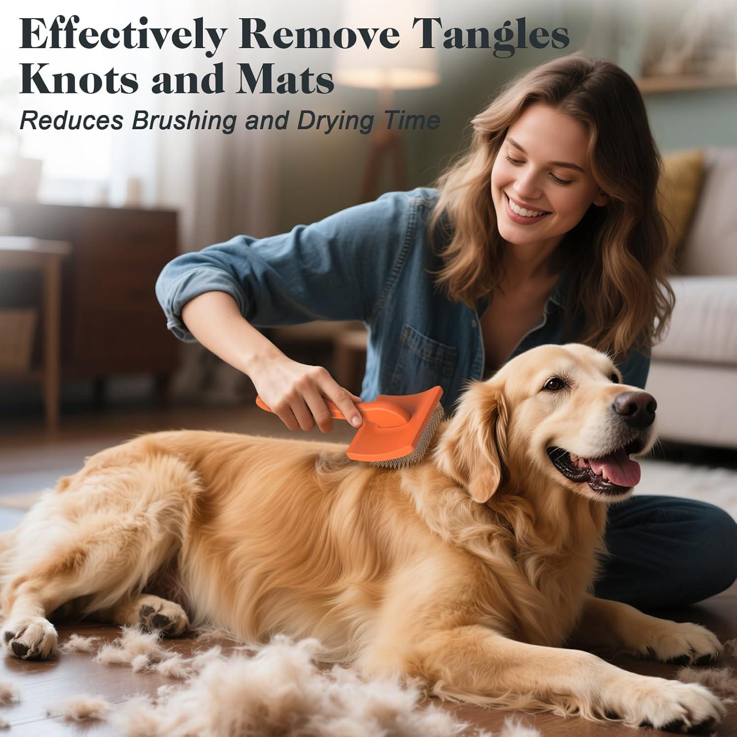 Kit de Acicalamiento para Perros Saccison - Cepillo Slicker y Peine