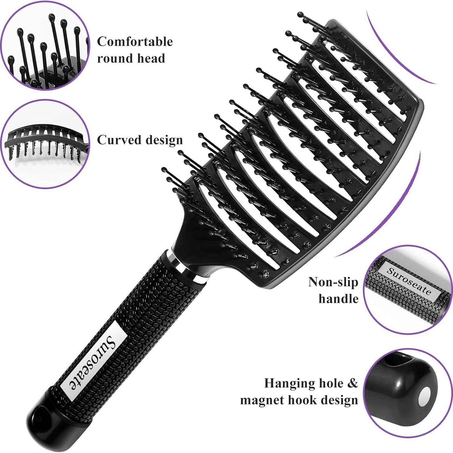 Cepillo Desenredante Suroseate Curvado Ventilado - Sin Dolor